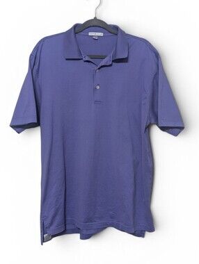 Peter Millar Purple Cotton Short Sleeve Button Polo